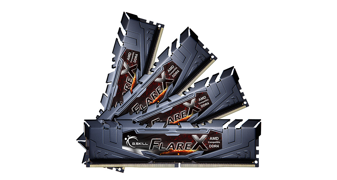 G.Skill Flare X DDR4 64GB (4x16GB) 3200MT/s DIMM Intel XMP — F4-3200C16Q-64GFX