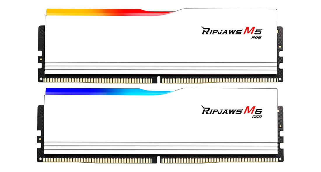 64 GB G.Skill DIMM DDR5-6000 (2x 32 GB) Dual-Kit (wei. F5-6000J3238G32GX2-RM5RW. Ripjaws M5 RGB. INTEL XMP)